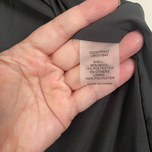 Universal Standard Charcoal Wool Coat Women’s Size 4XS 00/0 NEW Winter Warm - Picture 8 of 10